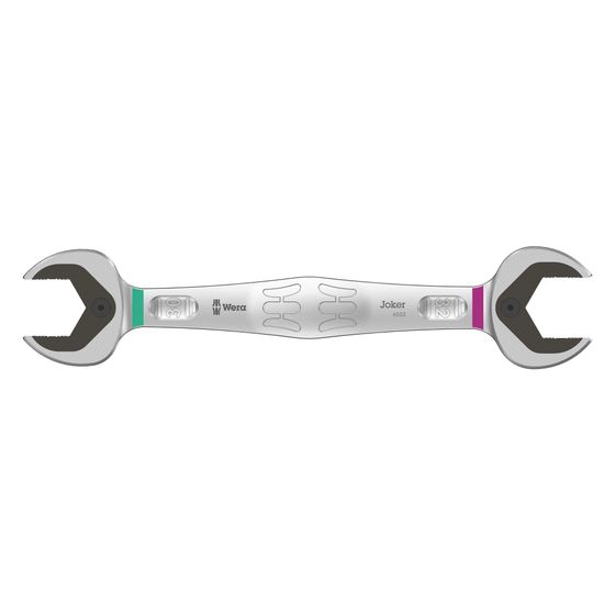 Wera Doppelmaulschlüssel 6002 Joker, 30x32x305mm, Anti-Slip, Haltefunktion, Endanschlag, Chrom-Molybdän-Stahl, 05020264001