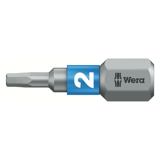 Wera Innensechskant-Bit 840/1 BTZ, Hex-Plus, BiTorsion, 2mm, 25mm, 1/4