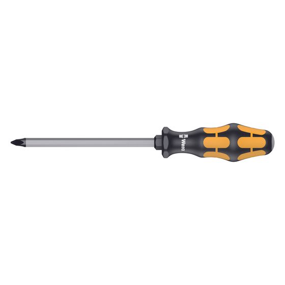 Wera Kreuzschlitz-Schraubendreher 918 SPZ, PZ 3 x 150mm, 2-Komponenten-Griff, Sechskantklinge, Schlagkappe