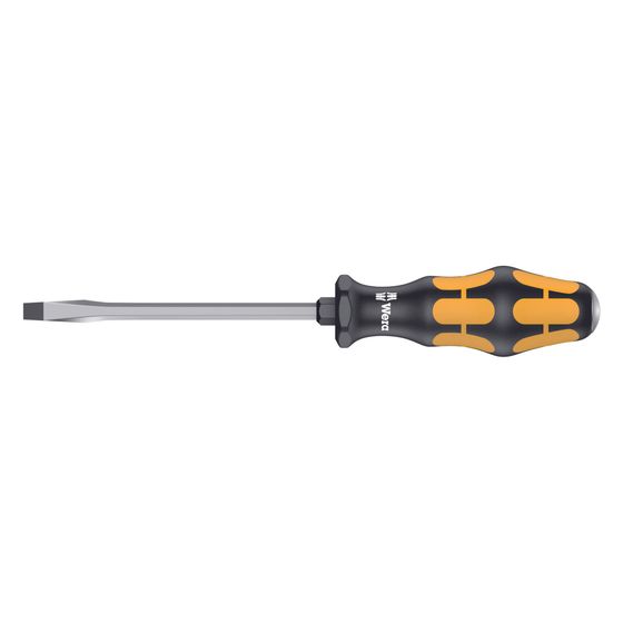 Wera Schlitzschraubendreher Kraftform Plus 932 A, 1,2x7x125mm, mit Schlagkappe, durchgehende Sechskantklinge