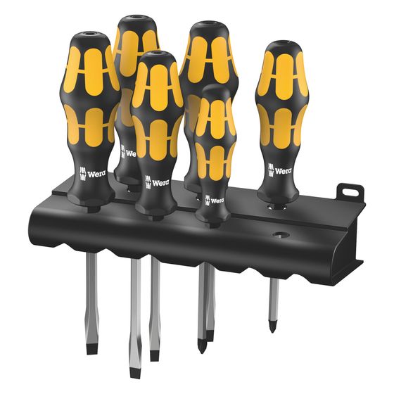 Wera Schraubendrehersatz Kraftform 900 932 S/6, 6-teilig, mit Schlagkappe, 05018283001