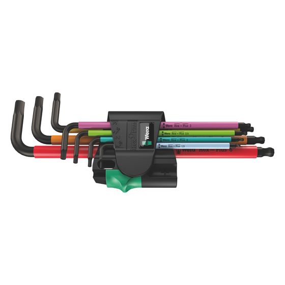 Wera Winkelschlüsselsatz 950/7 Hex-Plus Multicolour Magnet 1, 7-teilig, 1,5-6,0mm, BlackLaser, 05022534001
