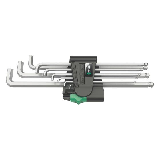 Wera Winkelschlüsselsatz 950/9 Hex-Plus 4, 1,5-10mm, Gestellverchromt, 9-teilig
