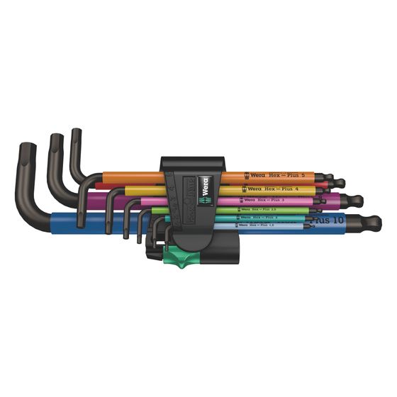 Wera Winkelschlüsselsatz 950/9 Hex-Plus Multicolour 1, 9-teilig, 1,5-10mm, BlackLaser, 05073593001