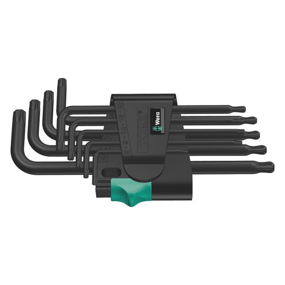 Wera Winkelschlüsselsatz 967/9 TX 1, 9-teilig, BlackLaser, mit Kugelkopf, 05024242001