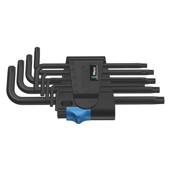 Wera Winkelschlüsselsatz 967/9 TX HF 1, Haltefunktion, BlackLaser, 9-teilig, 05024244001