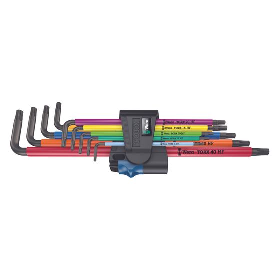 Wera Winkelschlüsselsatz 967/9 TX XL Multicolour HF 1, 9-teilig, lang, mit Haltefunktion, zinkphosphatiert, 05024470001