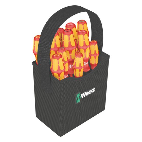 Wera Schraubendreher-Set Kraftform 100 VDE, 11-teilig, isoliert, mit Werkzeugköcher, 05004310001