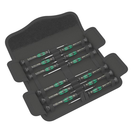 Wera Elektronikschraubendrehersatz Kraftform Micro 12 Universal 1, 12-teilig, Innensechsrund, Innensechskant, 05073675001