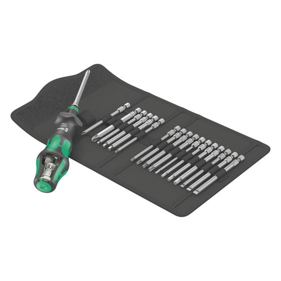 Wera Schraubendreherset Kraftform Kompakt Turbo Imperial 1, 19-teilig, mit Schnellwechselfutter, 05057483001