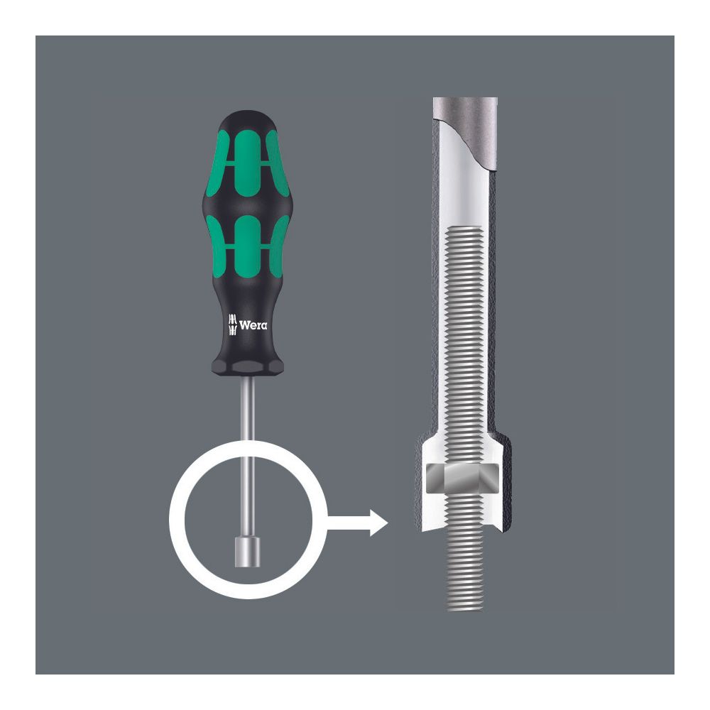 Wera Steckschlüssel-Schraubendreher 395 HO, 10,0mm, 90mm, Kraftform Griff, Hohlschaft... WERA-05029465001 4013288108340 (Abb. 2)