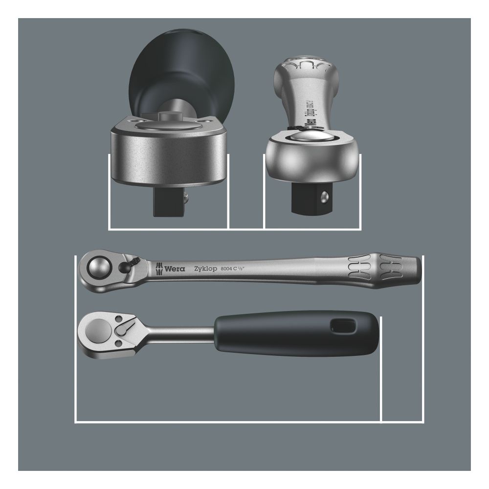 Wera Knarrensatz Zyklop Metal 8100 SB HF 1, 3/8", 13-teilig, mit Haltefunktion, 05003... WERA-05003785001 4013288195081 (Abb. 4)
