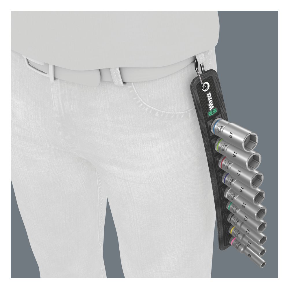 Wera Steckschlüsseleinsatz-Satz Belt B Deep 1, 3/8", 9-teilig, Take it easy, 64mm, 05... WERA-05004545001 4013288210555 (Abb. 4)