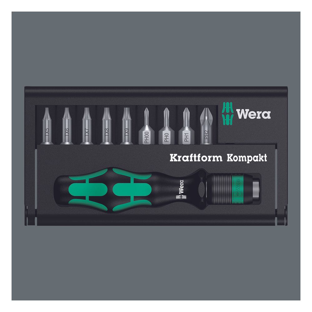 Wera Bitschraubendreher-Set Kraftform Kompakt 10, 10-teilig, mit Rapidaptor, 05056653... WERA-05056653001 4013288041647 (Abb. 4)