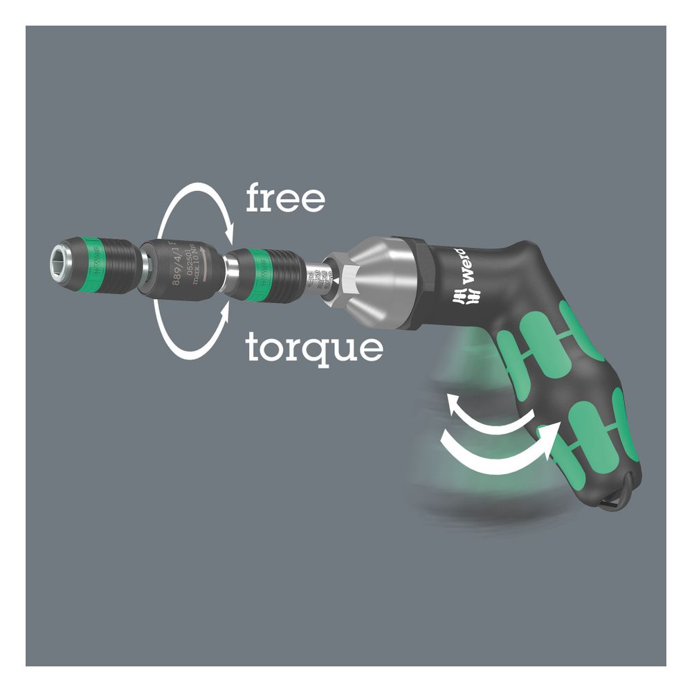 Wera Freilauf-Bithalter 889/4/1 F Rapidaptor, 1/4"-Sechskant x 64mm, mit Schnellwechs... WERA-05052501001 4013288217585 (Abb. 2)