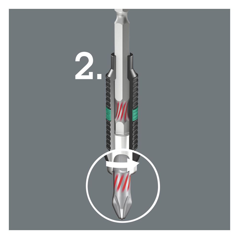Wera Phillips-Bit 851/1 BTZ, PH 3, 25mm, 1/4"-Sechskant, BiTorsion, Zähhart, 05056424... WERA-05056424001 4013288034472 (Abb. 7)