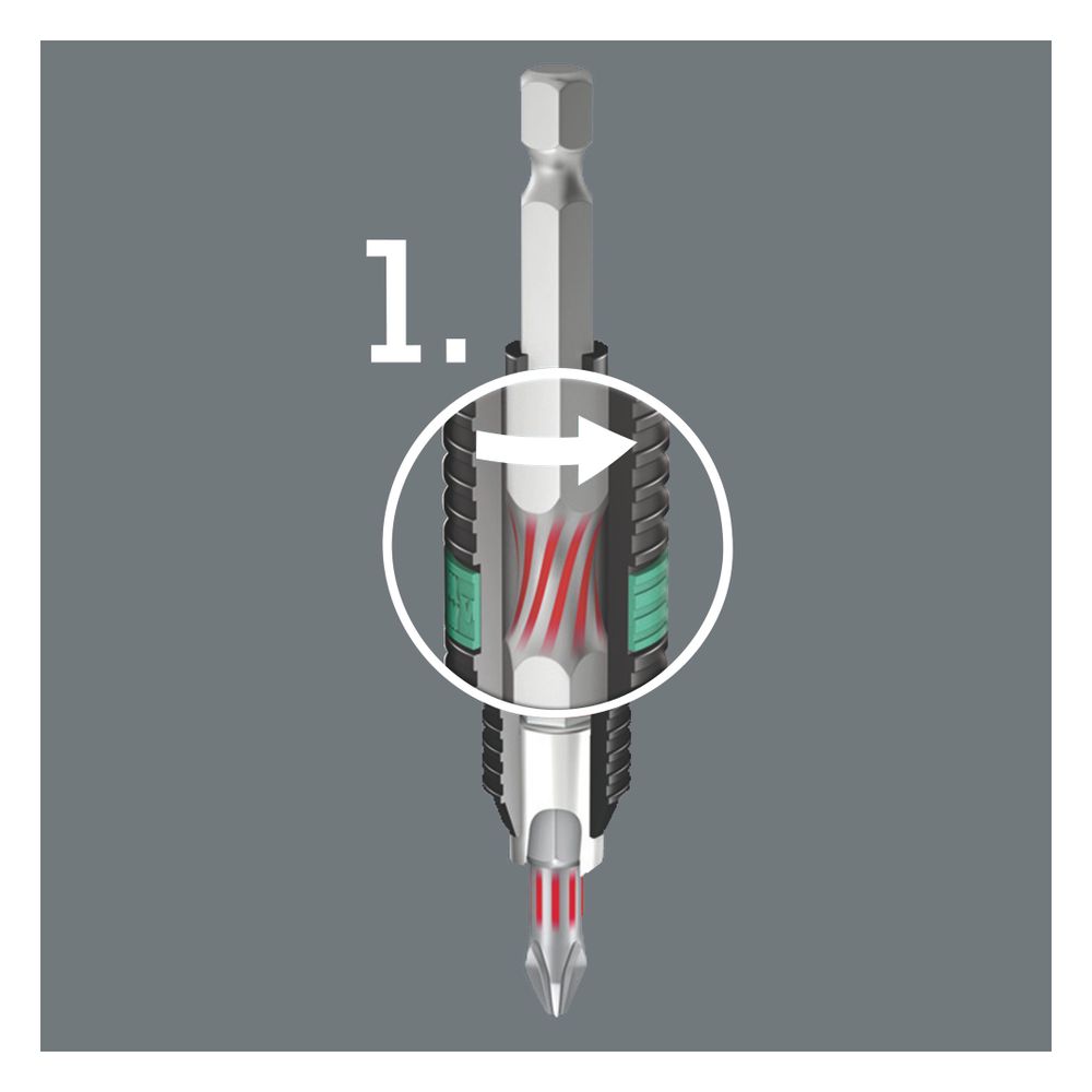 Wera Phillips-Bit 851/1 BTZ, PH 3, 25mm, 1/4"-Sechskant, BiTorsion, Zähhart, 05056424... WERA-05056424001 4013288034472 (Abb. 8)