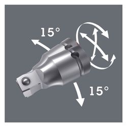 Wera Wobble-Verlängerung Zyklop 8794 A, 1/4" x 56mm, Chrom-Vanadium, Mattverchromt... WERA-05003527001 4013288121080 (Abb. 1)