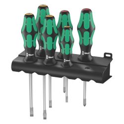 Wera Schraubendrehersatz 334/6 Rack Kraftform Plus, 6-teilig, Lasertip, mit Wandhalte... WERA-05105650001 4013288003133 (Abb. 1)
