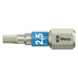 Wera Innensechskant-Bit 3840/1 TS, 2,5x25mm, Edelstahl, Hex-Plus, Torsionszone, 05071... WERA-05071072001 4013288111210 (Abb. 1)