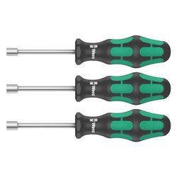 Wera Steckschlüsselsatz 395 HO/3, 10mm/13mm/7/16" x 90mm, Hohlschaft, Kraftform Griff... WERA-05134275001 4013288207616 (Abb. 1)