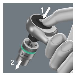 Wera Zyklop Metal-Knarre 8003 A, 1/4" x 141mm, Durchsteckvierkant, Nussfixierfunktion... WERA-05004003001 4013288174017 (Abb. 1)