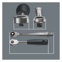 Wera Zyklop Metal-Knarre 8003 A, 1/4" x 141mm, Durchsteckvierkant, Nussfixierfunktion... WERA-05004003001 4013288174017 (Abb. 1)