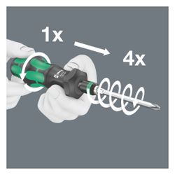Wera Bit-Set Kraftform Kompakt Turbo 1, 19-teilig, 89mm Bits, mit Rapidaptor-Schnellw... WERA-05057482001 4013288214614 (Abb. 1)