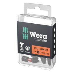 Wera Phillips-Bit 851/1 IMP DC PH DIY Impaktor, diamantbeschichtet, 1/4"-Sechskant, 2... WERA-05057615001 4013288178695 (Abb. 1)