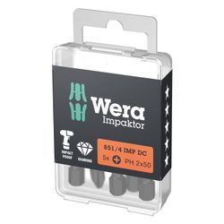 Wera Impaktor PH Bit 851/4 IMP DC, PH 3 x 50mm, 1/4"-Sechskant, diamantbeschichtet... WERA-05057657001 4013288157669 (Abb. 1)
