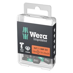 Wera Impaktor Bit 867/1 IMP DC, 25mm, 1/4"-Sechskant, diamantbeschichtet, TX 25, 10-t... WERA-05057625001 4013288157447 (Abb. 1)