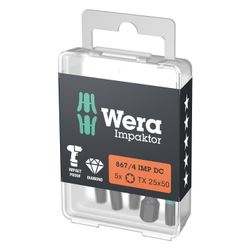 Wera Impaktor Bit 867/4 IMP DC, Innensechsrund 25 x 50mm, 1/4"-Sechskant, diamantbesc... WERA-05057665001 4013288157515 (Abb. 1)