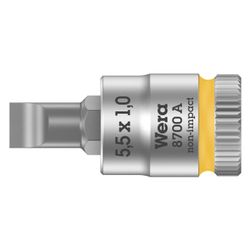Wera Schlitzschrauben Bitnuss 8700 A FL, 1x5,5x28mm, 1/4"-Antrieb, Mattverchromt, 050... WERA-05003321001 4013288187321 (Abb. 1)