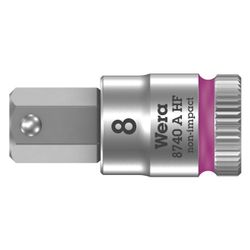 Wera Bitnuss 8740 A HF, 8mm, 28mm, 1/4", mit Haltefunktion, Mattverchromt, 0500333900... WERA-05003339001 4013288187239 (Abb. 1)