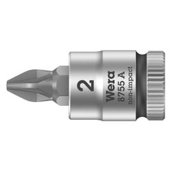 Wera Bitnuss 8755 A, PZ 2, 28mm, 1/4"-Antrieb, Mattverchromt, 05003354001... WERA-05003354001 4013288187291 (Abb. 1)
