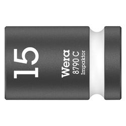 Wera Steckschlüsseleinsatz 8790 C Impaktor, 15mm, 1/2", Chrom-Molybdän, Mattschwarz... WERA-05004572001 4013288210036 (Abb. 1)