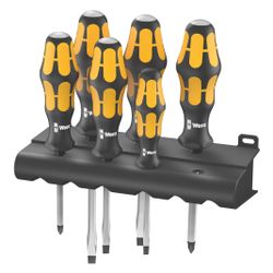 Wera Schraubendrehersatz Kraftform 932/6, 6-teilig, mit Schlagkappe, Sechskantklinge,... WERA-05018282001 4013288018090 (Abb. 1)