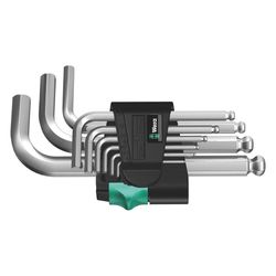 Wera Winkelschlüsselsatz 950/9 Hex-Plus 3, 1,5-10mm, 9-teilig, gestellverchromt... WERA-05133163001 4013288112255 (Abb. 1)