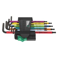 Wera Winkelschlüsselsatz 967/9 TX BO Multicolour 1, 9-teilig, BlackLaser, Kugelkopf, ... WERA-05024335001 4013288180858 (Abb. 1)