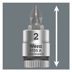 Wera Bitnuss 8755 A, PZ 1, 28mm, 1/4"-Antrieb, Mattverchromt, 05003353001... WERA-05003353001 4013288187284 (Abb. 1)