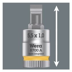 Wera Schlitz-Steckschlüsseleinsatz 8700 A FL, 0,8x5,5x28mm, 1/4", 05003320001... WERA-05003320001 4013288187314 (Abb. 1)