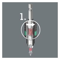 Wera Phillips-Bit 851/1 BTZ, PH 3, 25mm, 1/4"-Sechskant, BiTorsion, Zähhart, 05056424... WERA-05056424001 4013288034472 (Abb. 1)