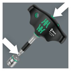 Wera Quergriff-Adapterschraubendreher 411 A RA, 1/4", 45mm, 05023460001... WERA-05023460001 4013288222817 (Abb. 1)