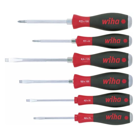 Wiha Schraubendrehersatz SoftFinish 530 ZK6, 6-tlg., Chrom-Vanadium-Molybdän Stahl