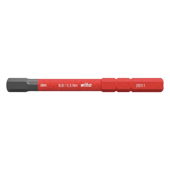Wiha Innensechskant-Bit slimBit electric Vario, SW 6,0mm, 75mm, 283118