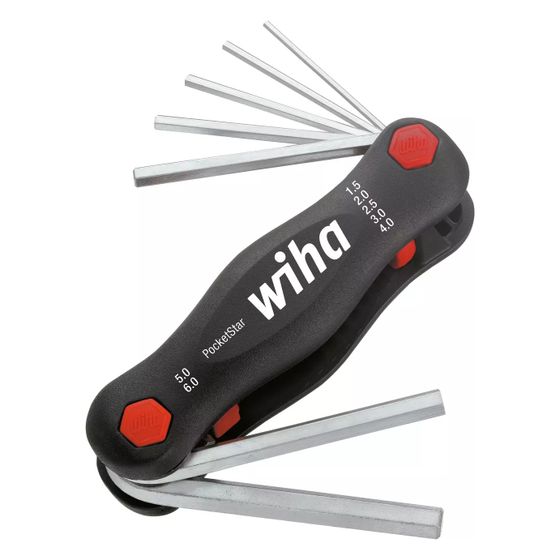 Wiha Sechskant-Klapphalter PocketStar 351PK7, 1,5-6mm, Chrom-Vanadium-Molybdän-Stahl