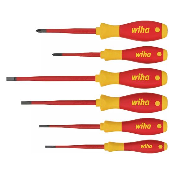 Wiha Schraubendrehersatz SoftFinish electric slimFix 3201 K6, 6-teilig, Chrom-Vanadium-Molybdän-Stahl