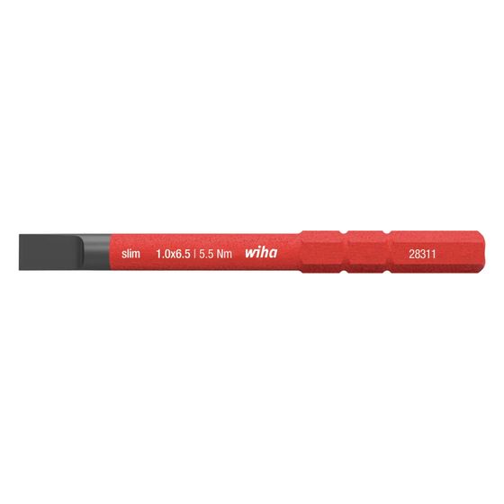 Wiha Schlitz-Bit slimBit electric Vario, 75mm, 5,5 Nm, 1.000V, SL6,5x1,2mm, 283110