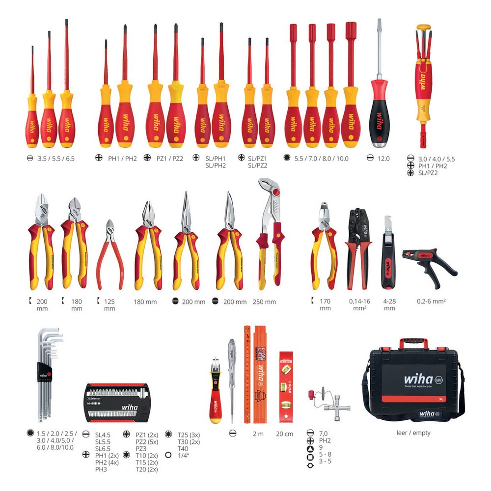 Wiha Werkzeugkoffer XL electric, 81-teilig 510x419x215mm, Polypropylen, 9300-702... WIHA-40523 4010995405236 (Abb. 13)