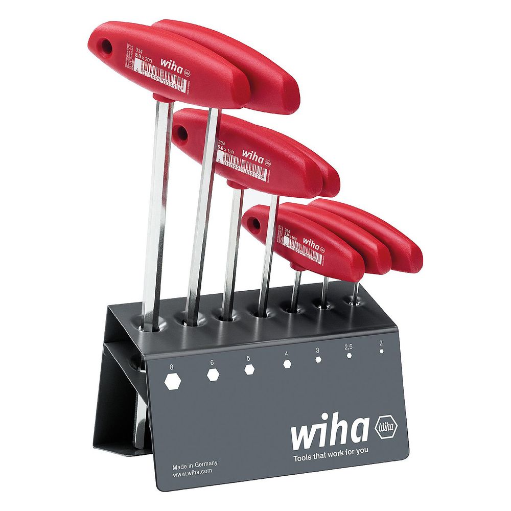 Wiha Stiftschlüssel mit Quergriff 334 VB, SW 2-8mm, Länge 100-200mm... WIHA-00953 4010995009533 (Abb. 2)